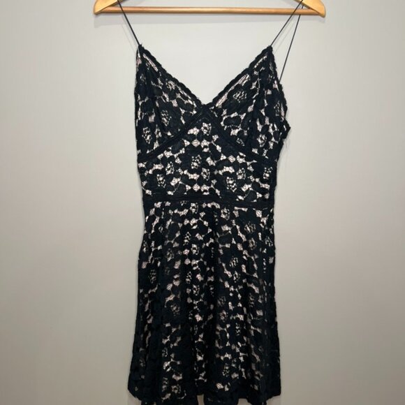 Zara - Black Lace Floral Sleeveless Mini Dress - size Small - Picture 5 of 8